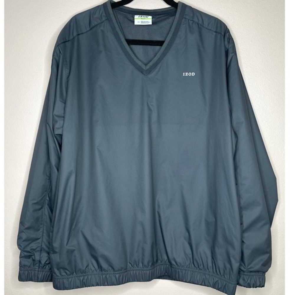 IZOD Perform X‎ Golf Pullover Sweater Jacket Men's size L gray windbreaker